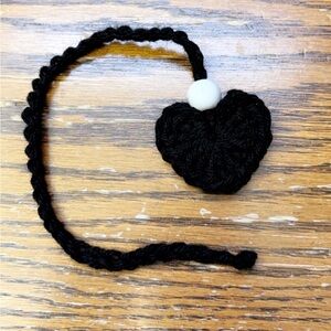 Handmade Black Heart Bookmark
